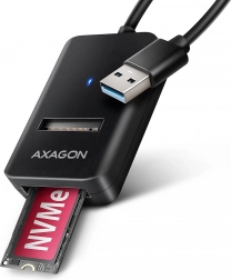 AXAGON ADM2-AM adapter M.2 NVMe/SATA na USB 3.2 Gen 2 (10 Gb/s) z kablem USB‑A 10 cm