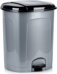Plastikowy kosz na śmieci z pedałem 50 l, szary