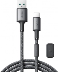 Joyroom kabel USB–USB‑C 1,2 m z magnetyczną spinką, szybkie ładowanie 3A, szary