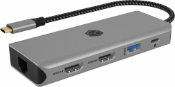 Stacja dokująca USB‑C 9‑w‑1 z 2× HDMI 4K/60 Hz, 3× USB, Power Delivery 100 W, Gigabit LAN i czytnikiem kart