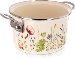 Emaliowany garnek kremowy Maki 20 cm, 3 l