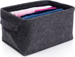 Składany filcowy kosz do przechowywania 36 × 27 × 20 cm, czarny