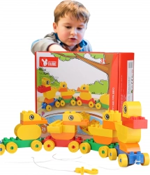 klocki rodzinka kaczuszek na sznurku (28 elementów)