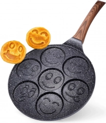 Granitowa patelnia do jajek z 7 otworami BLACK & WOOD 26 cm