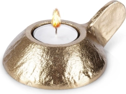 Złoty aluminiowy świecznik na świeczkę typu tealight Home Styling Collection
