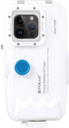 Plastikowe wodoszczelne etui PULUZ dla iPhone 15 Plus, 15 Pro Max, 14 Plus, 14 Pro Max, 13 Pro Max, 12 Pro Max i 11 Pro Max – białe