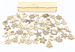 Magia drewna świąteczne ozdoby w pudełku 48 szt.