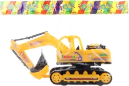 Plastikowa koparka gąsienicowa z buldożerem 2w1 na napęd frykcyjny 27 cm - 1 sztuka