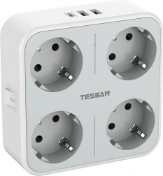 Adapter gniazdkowy Tessan z portami USB‑C i USB‑A