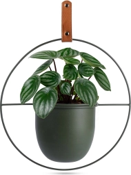 Zielona metalowa wisząca osłonka na doniczkę Home Styling Collection 30 × 30 cm