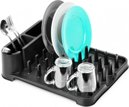 Czarny ociekacz na naczynia 41 × 32,5 × 11 cm Vilde