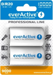 Akumulatory everActive R20/D Ni-MH 10000 mAh (2 szt.) gotowe do użycia