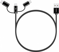 Uniwersalny kabel ładujący 3w1 z konektorami USB‑C, Micro USB i Lightning