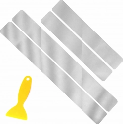 Ochronne naklejki na progi drzwi 4 szt. srebrny karbon