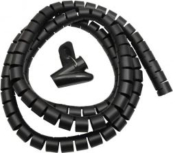 Organizer – spiralna osłona na kable 25 mm × 2 m MACLEAN MCTV-676 B, czarna