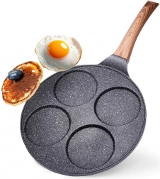 Granitowa patelnia do jajek z 4 otworami BLACK&WOOD 26 cm