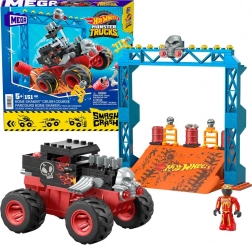 Zestaw konstrukcyjny HOT WHEELS Mega Bone Shaker Crush Course – monster truck z rampą, 151 elementów