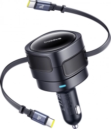 Ładowarka samochodowa Baseus z podwójnym USB-C 60 W czarna