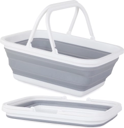 Składany silikonowy koszyk na zakupy z uchwytami 9 l