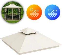 Zastępczy dach do altany ogrodowej 3x3 m wodoodporny z otworem wentylacyjnym Beżowy MultiGarden