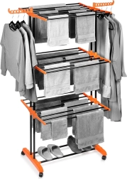 Metalowa pionowa suszarka na pranie na kółkach XXL 73 × 170 cm