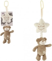 Pluszowy miś z gwiazdką – zawieszana pozytywka na łóżeczko i wózek, 36 cm