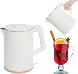 Podróżny bezprzewodowy czajnik elektryczny 1,2 l z obrotową podstawą, biały