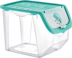 Plastowe pudełko na owoce i warzywa z pokrywką 12 l, turkusowe