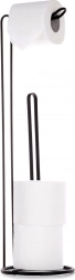 Metalowy stojak na papier toaletowy, czarny, 54 cm