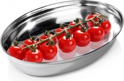 Stalowa owalna głęboka taca do serwowania 25,5 × 18 cm