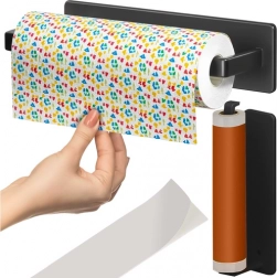 Uchwyt na ręczniki papierowe RUHHY, 25 cm, metalowy czarny wieszak bez wiercenia