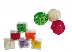 Zestaw dekoracyjnych kulek z rattanu – Pomarańczowy