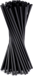 Czarne słomki do napojów 22 cm, 50 szt.