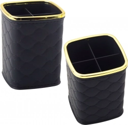 Organizer na pędzle z czterema przegródkami czarny