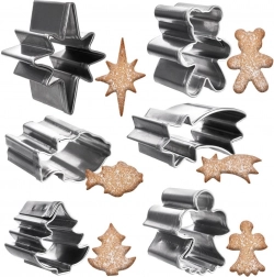 Zestaw mini świątecznych wykrawaczek ze stali nierdzewnej, 6 szt. (2 cm)