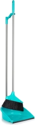 Zmiotka z szufelką z długim trzonkiem 95 cm – turkus