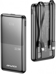 Powerbank AWEI P76K 10000 mAh z szybkim ładowaniem 22,5 W i 4 wyjściami