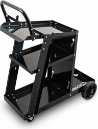 Wózek spawalniczy z 3 półkami i uchwytem na butlę gazową, udźwig 40 kg