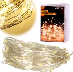 Dekoracyjne lampki LED na druciku 5 m, 50 LED – Ciepła