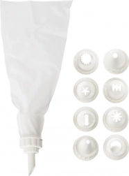 Rękaw cukierniczy z 9 końcówkami dekoracyjnymi 26 cm