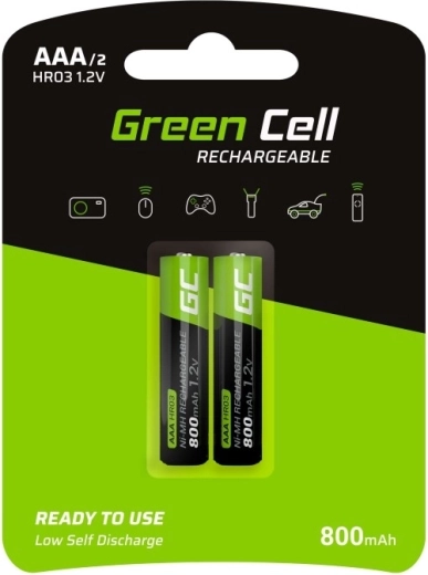 Akumulatory ładowalne Green Cell AAA HR03 800 mAh 2 szt.