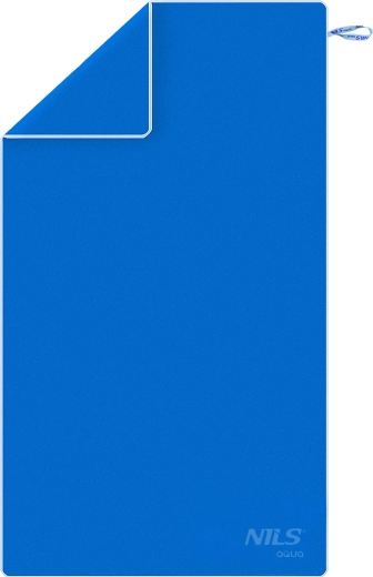 Szybkoschnący ręcznik z mikrofibry NILS aqua, niebieski/jasnoniebieski 180 × 100 cm