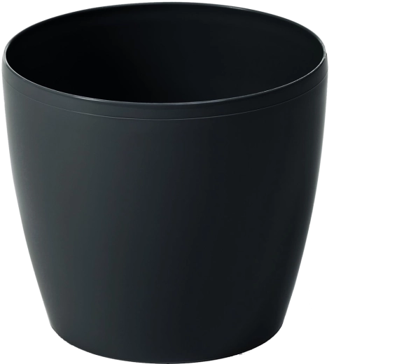 Dekoracyjna osłonka na doniczkę Magnolia 21 cm czarna LAMELA