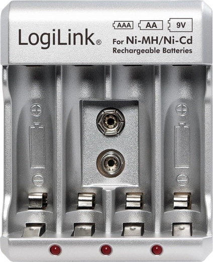 Ładowarka do akumulatorów Ni-MH, Ni-Cd, AA, AAA, 9 V