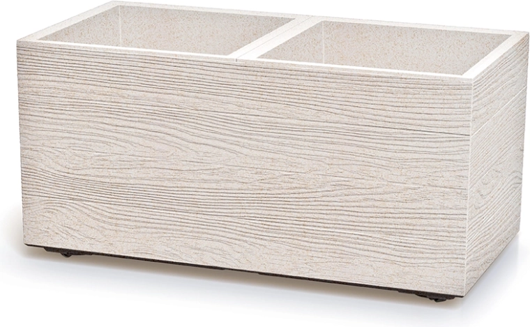 Plastowa donica Madera Case Eco Wood 77 cm – biała