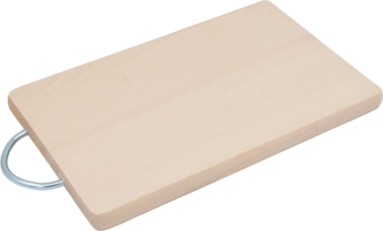 Drewniana deska do krojenia z metalowym uchwytem 26,5 × 15 × 1,5 cm