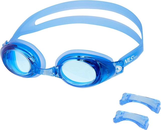 Gogle pływackie NILS Aqua niebieskie z powłoką anti-fog i ochroną UV
