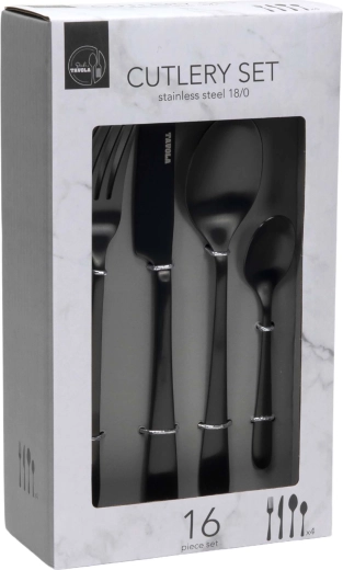 Zestaw sztućców 16 szt. czarny