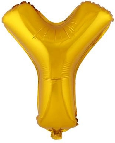 Balon foliowy TORO litera Y 30 cm złoty
