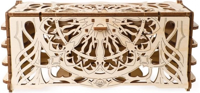 Drewniane pudełko na karty kolekcjonerskie UGEARS – mechaniczne puzzle 3D